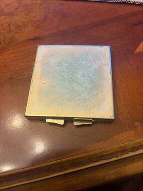 Vintage Volupte Square Powder Compact with Textured Goldtone Back